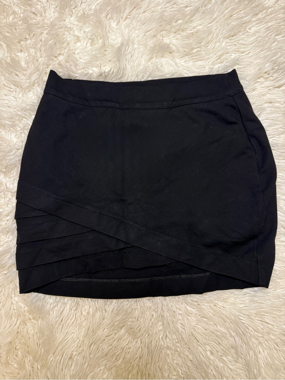 Black Layered Wrap-Front Mini skort